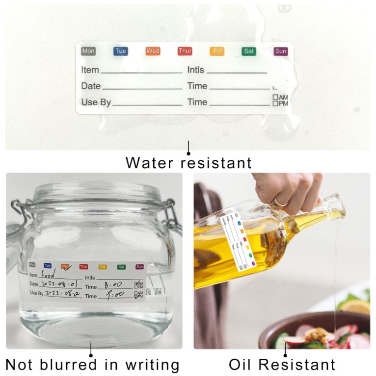 สติ๊กเกอร์แสดงวันผลิต-วันหมดอายุอาหาร 290 ดวง/ม้วน ขนาด 2.5x7.5 ซม.