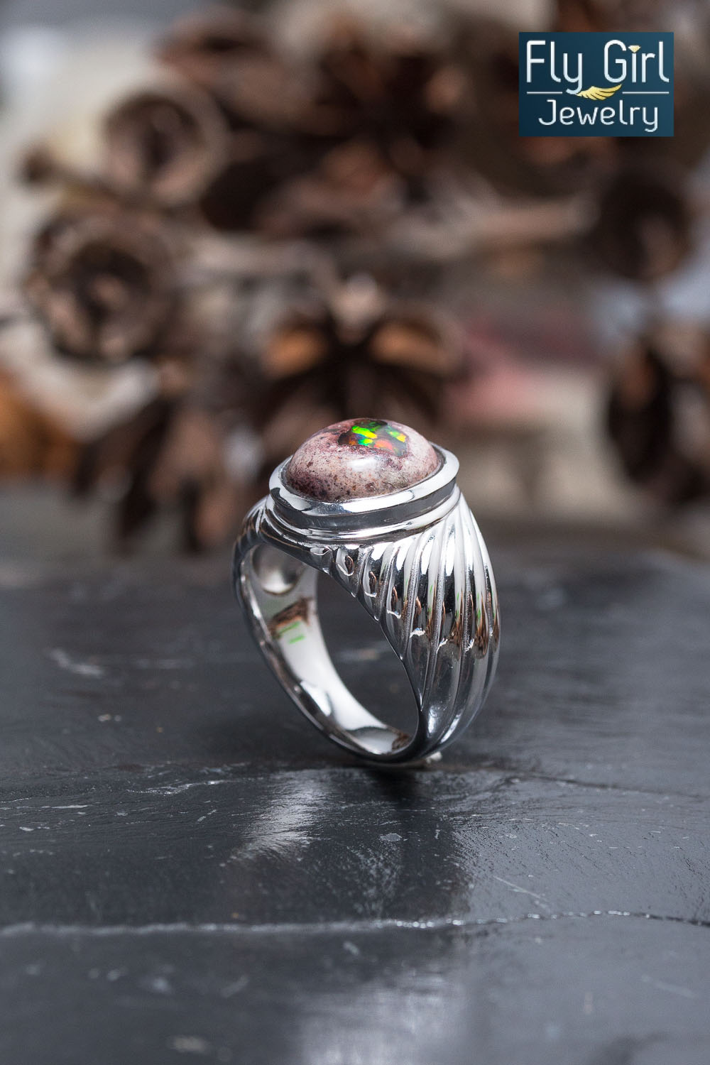 แหวนพลอย MEXICAN FIRE OPAL