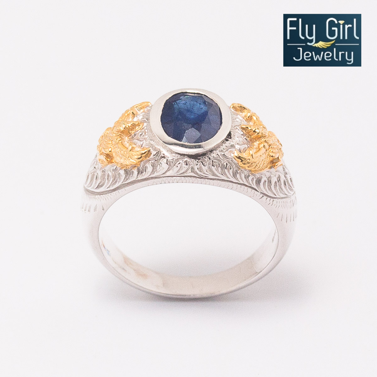 แหวนครุฑหญิง ชาย พลอยไพลินแท้(ราศีกันต์) ปกป้องคุ้มครองด้วยบารมี "องค์พญาครุฑ" ลบล้างอาถรรพ์คุณไสย์ทั้งปวง ภูติผีปีศาจไม่กล้าเข้าใกล้