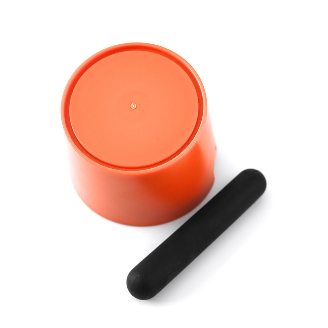ที่เคาะกากกาแฟ ABS แบบปากเปิดมินิ สูง 12.5 ซม. สีส้ม รหัส 2437