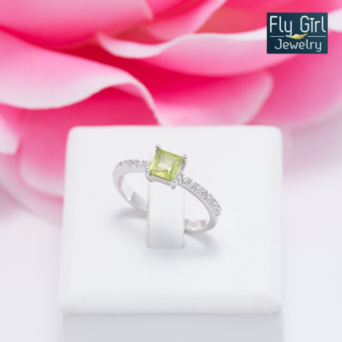 แหวนเงินแท้ พลอยเพอริดอทแท้(ราศีสิงห์)