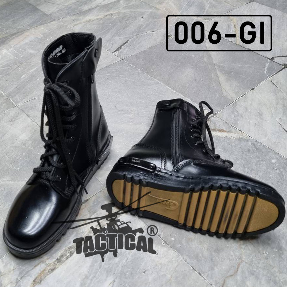 คอมแบท Cobra ซิป พื้นยางดิบ แถมชิดเท้า (006-GI)