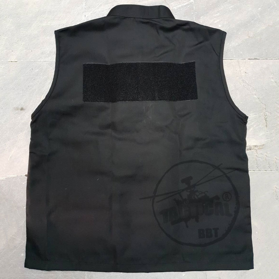 เสื้อกั๊ก 4 กระเป๋า ดำ ติดแถบสะท้อนแสง