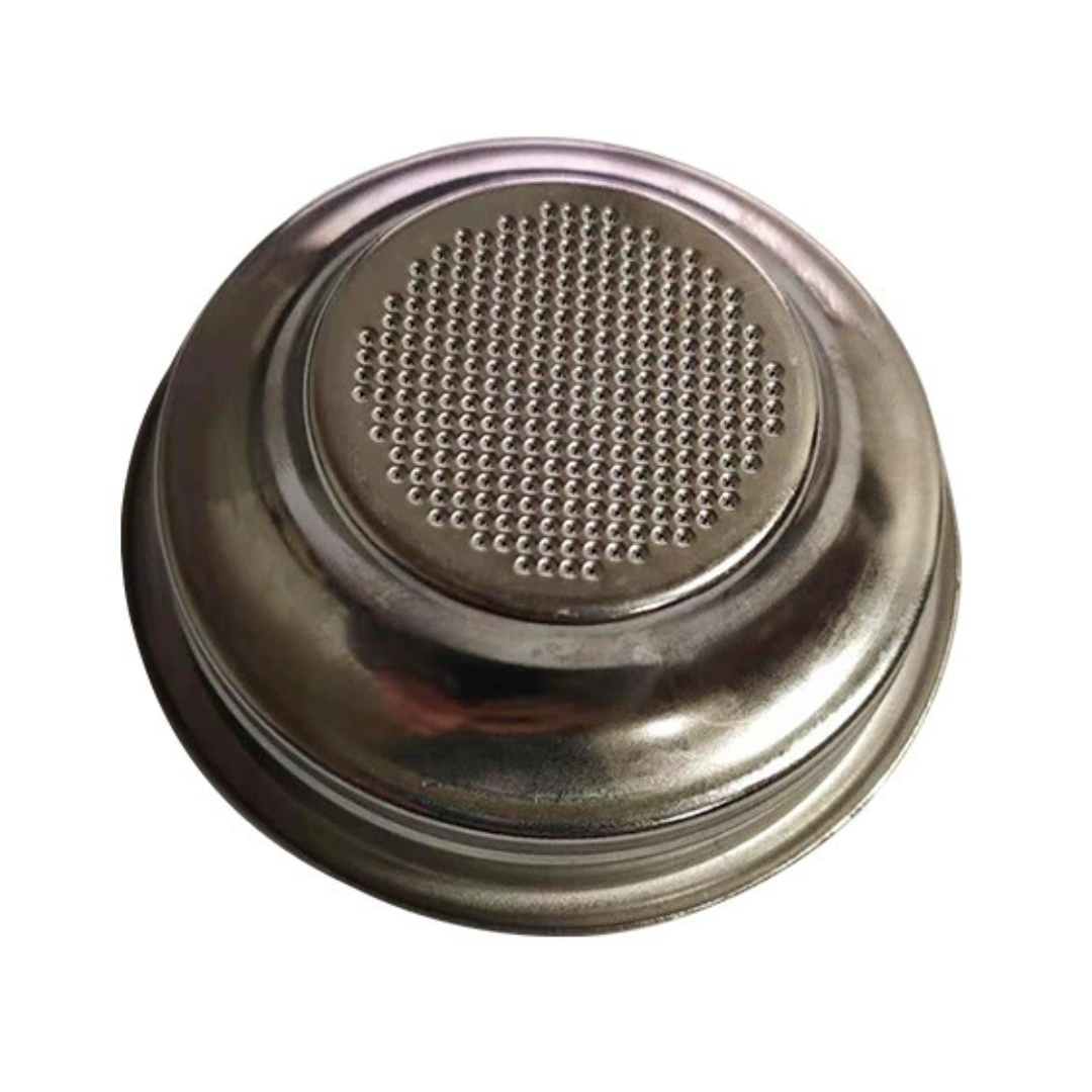 อะไหล่ตะแกรงชงกาแฟ 1 ช็อต สแตนเลส 58 มม. มีร่องล็อคลวด ใช้กับเครื่องชงกาแฟ Gemelai และ Minimex รหัส 2446