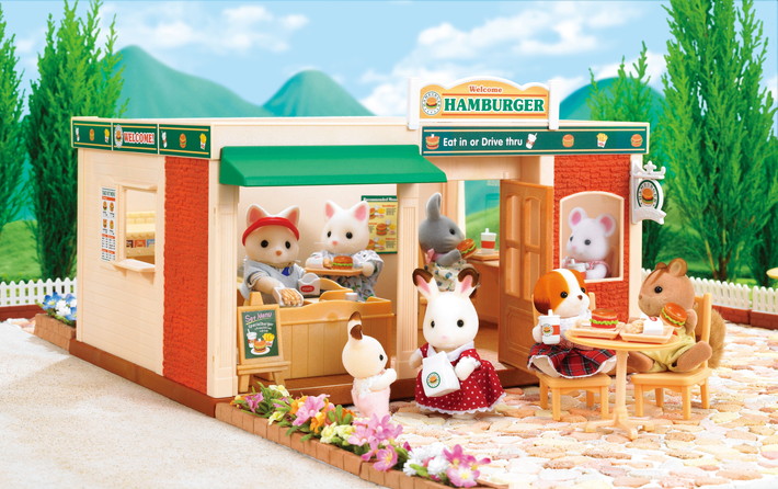 Sylvanian Families Hamburger Restaurant 5271 /ครอบครัวซิลวาเนียน แฟมิลี่ ร้านแฮมเบอร์เกอร์