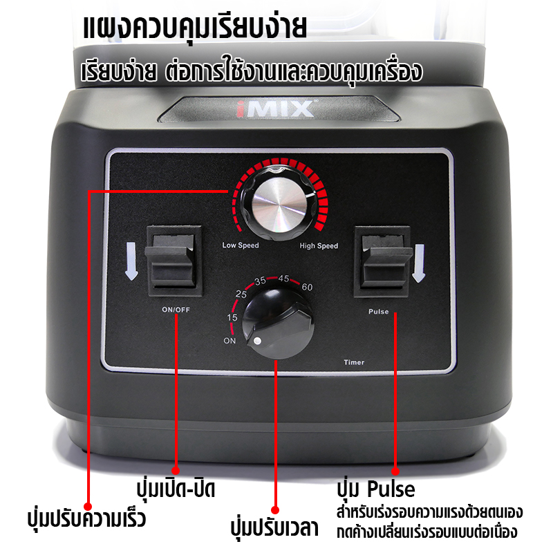 เครื่องปั่นไอมิกซ์ (imix) 2200W รุ่นฝาครอบ รหัส 1602-141 (รับประกันเฉพาะส่วนมอเตอร์ 6 เดือน)