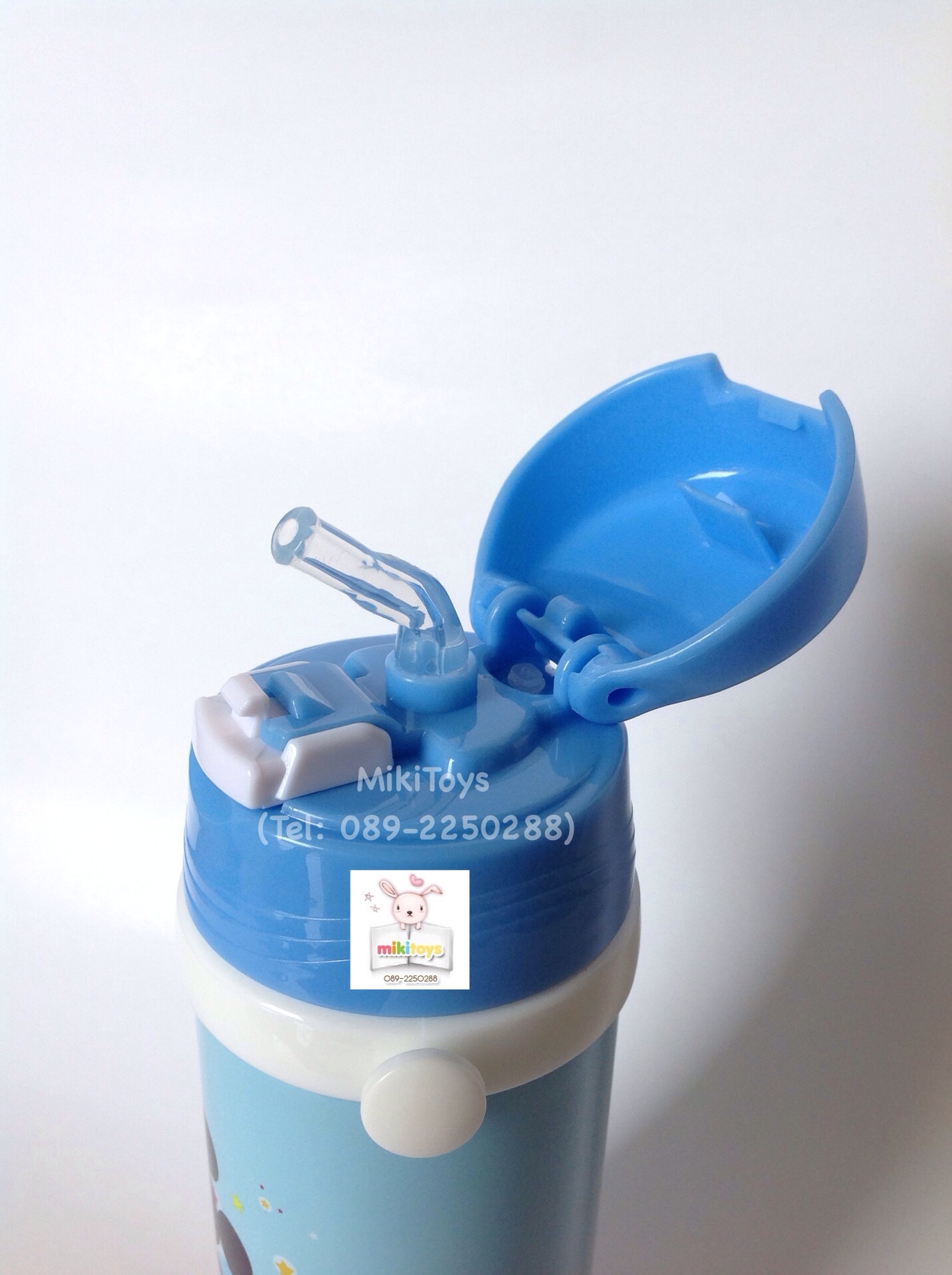 ✅กระติกน้ำมิกกี้เมาส์ Disney Mickey Mouse สีฟ้า สกรีนลายด้านเดียว แถมฟรี!! ถุงหุ้มช่วยรักษาอุณหภูมิ1ถุงและแปรงล้างหลอด1ชิ้นค่ะ^^