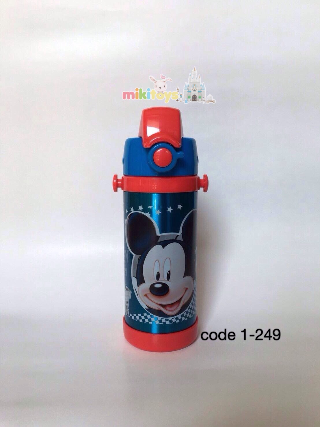 กระติกน้ำเก็บอุณหภูมิ Mickey mouse มิกกี้เมาส์ สีฟ้าแดง ขนาด350ml.