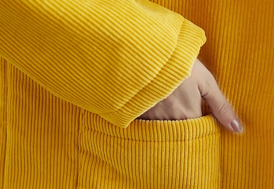 CO-008 เสื้อกันหนาว ผ้าลูกฟูก บุขนด้านใน มีHood สีน้ำเงิน / เหลือง / น้ำตาล