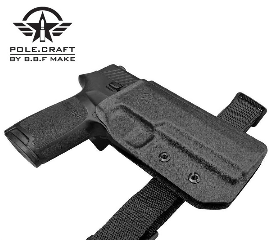 ซองปืนพกนอก + เพลทต่ำ รัดขา B.B.F Make Kydex Holster
