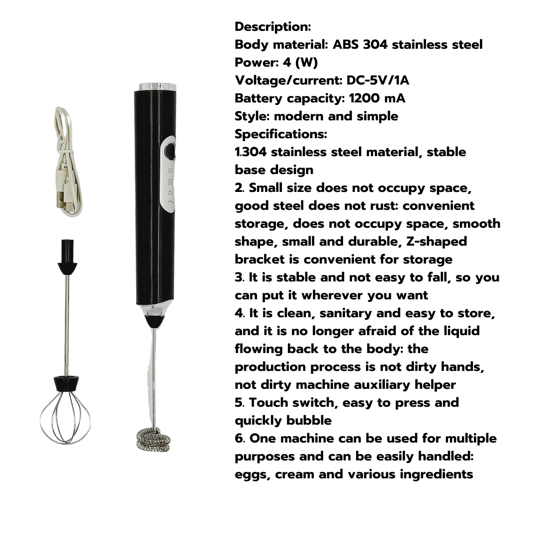 เครื่องตีฟองนมไฟฟ้าเครื่องตีไข่ ชาจแบตเตอรี่พร้อมขาตั้ง รหัส 2454