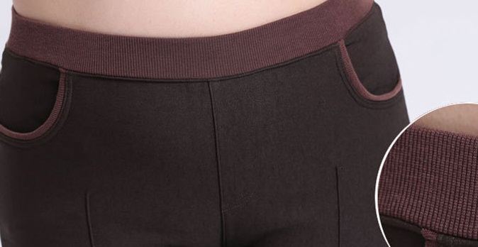 PreOrder - กางเกงเลคกิ้งกันหนาว ผ้าฝ้ายโพลิเอสเตอร์ ด้านในเป็นกำมะหยี่อุ่น ยืด สี : ดำ / กากี / น้ำตาล