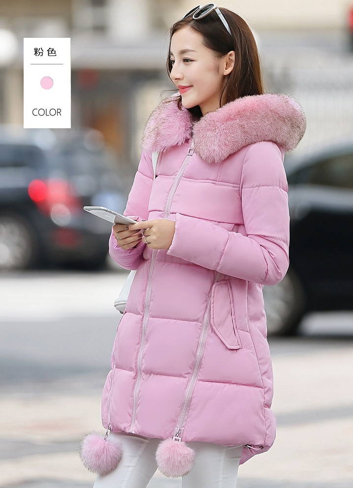 PreOrderคนอ้วน - เสื้อโค้ทกันหนาว ตัวยาว บุนวม+นุ่น สี : ดำ / แดง / ชมพู