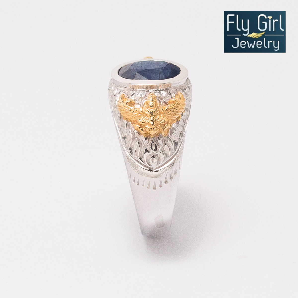 แหวนครุฑหญิง ชาย พลอยไพลินแท้(ราศีกันต์) ปกป้องคุ้มครองด้วยบารมี "องค์พญาครุฑ" ลบล้างอาถรรพ์คุณไสย์ทั้งปวง ภูติผีปีศาจไม่กล้าเข้าใกล้