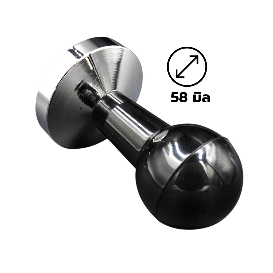 ที่กดผงกาแฟแทมเปอร์ ขนาด 58 มิล หน้าเรียบโลหะ ด้ามจับพลาสติก รหัส 2086