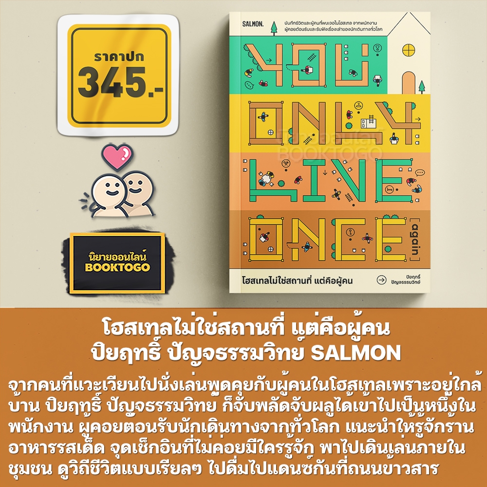 (เริ่มส่ง 25-27/10/68) โฮสเทลไม่ใช่สถานที่ แต่คือผู้คน YOU ONLY LIVE ONCE (AGAIN) ปิยฤทธิ์ ปัญจธรรมวิทย์ SALMON