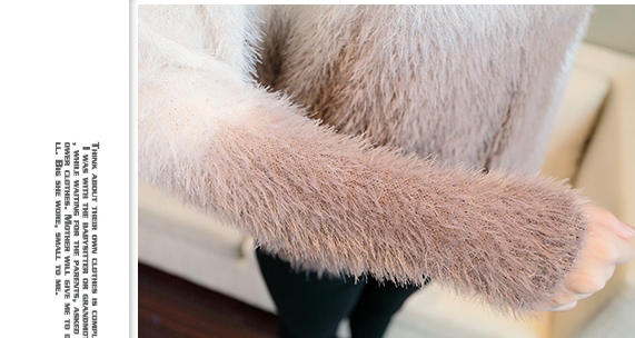 Pre Order - เสื้อกันหนาวแฟชั่น คอกลม อบอุ่น สีม่วง / สีเทาดำ / สีกากี