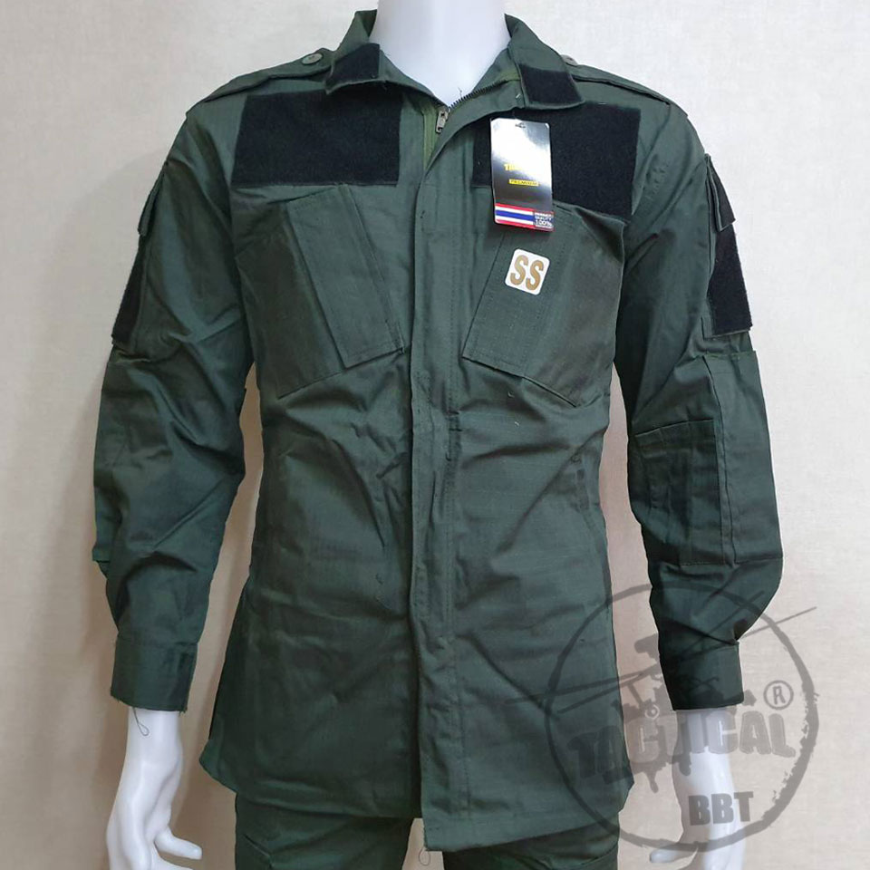 (SALE) ชุดเวส ACU เขียว (กป.ล้วง) มีอินธนู มีซิปข้าง