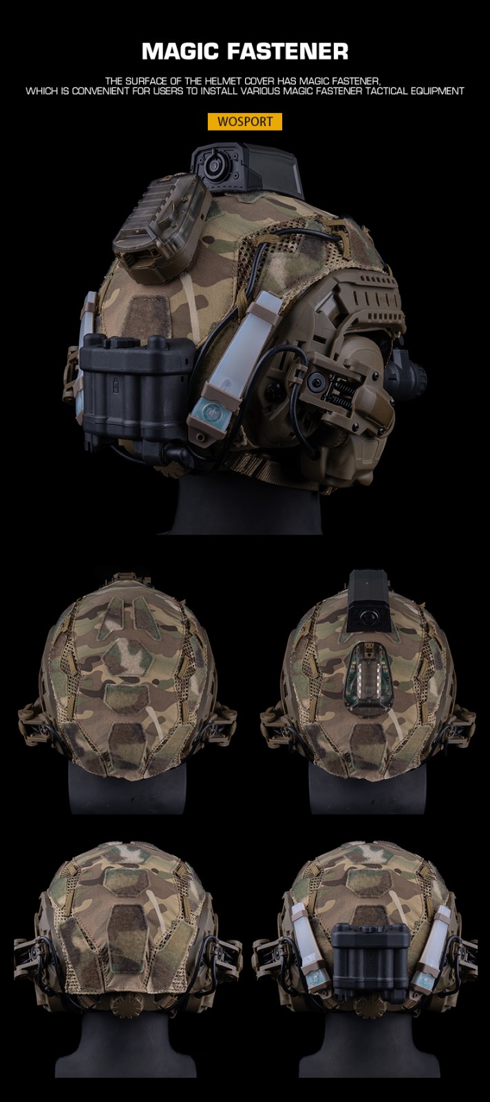 ผ้าคลุมหมวก Fast ยี่ห้อ Wosport (CO-22)