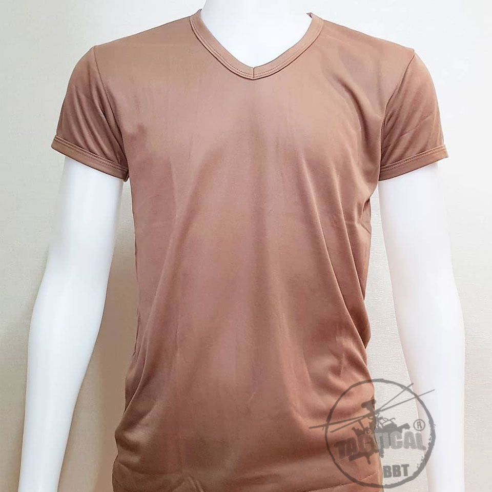 เสื้อยืดแขนสั้น คอวี ผ้า TC 5 สี (ดำ น้ำตาล เขียว กรมท่า ขาว)