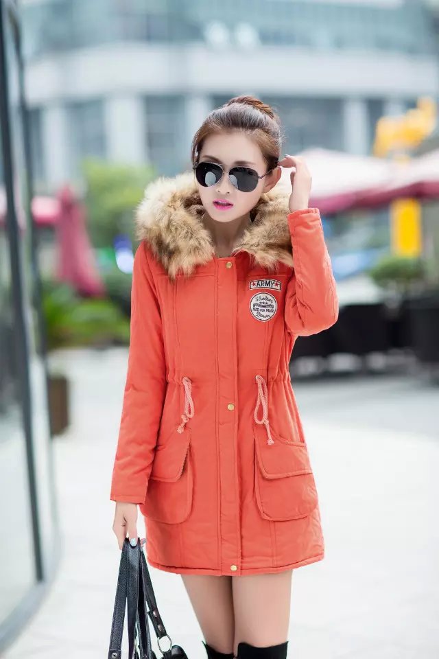 PreOrder - เสื้อกันหนาวแฟชั่นเกาหลี ข้างในเป็นขนสัตว์ มีHood ขนเฟอร์ สี : ดำ / แดง / เขียวทหาร / เขียวอ่อน / น้ำเงิน / ชมพูอ่อน / ส้ม / ชมพูเข้ม