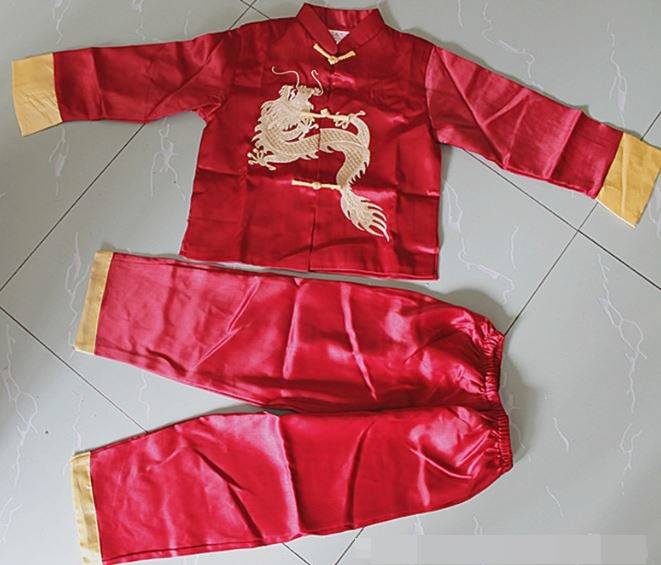 ชุดจีนเด็กชายงานดีพรีเมี่ยมเสื้อแขนยาวกางเกงขายาว