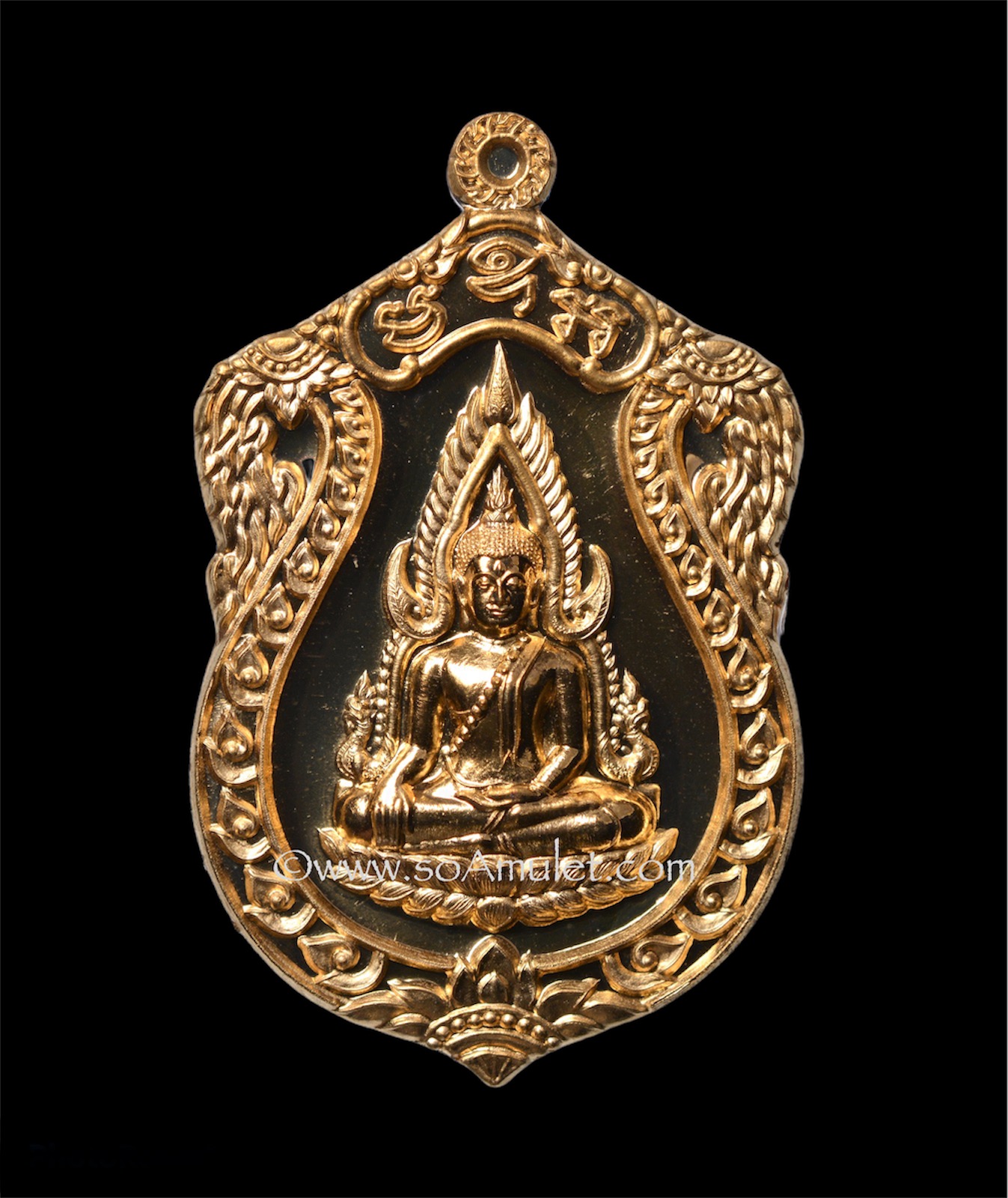 เหรียญปั๊มพระพุทธชินราช รุ่นจอมราชันย์ วัดพระศรีรัตนมหาธาตุ จ.พิษณุโลก เนื้อทองเหลือง ปี 2555 พร้อมกล่องเดิม
