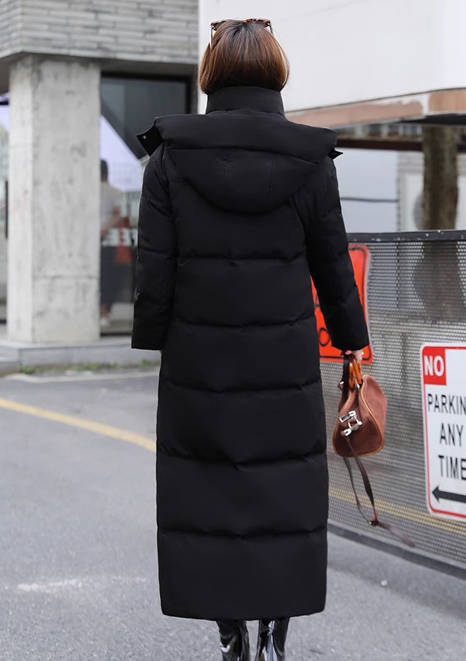 2324-0096 โค้ทยาวไซส์ใหญ่ บุขนเป็ด มีHood จ้า