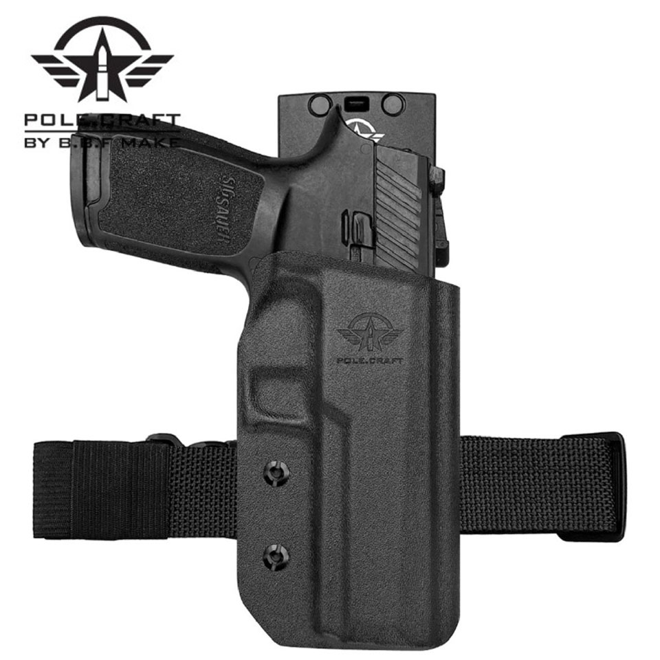 ซองปืนพกนอก + เพลทต่ำ รัดขา B.B.F Make Kydex Holster