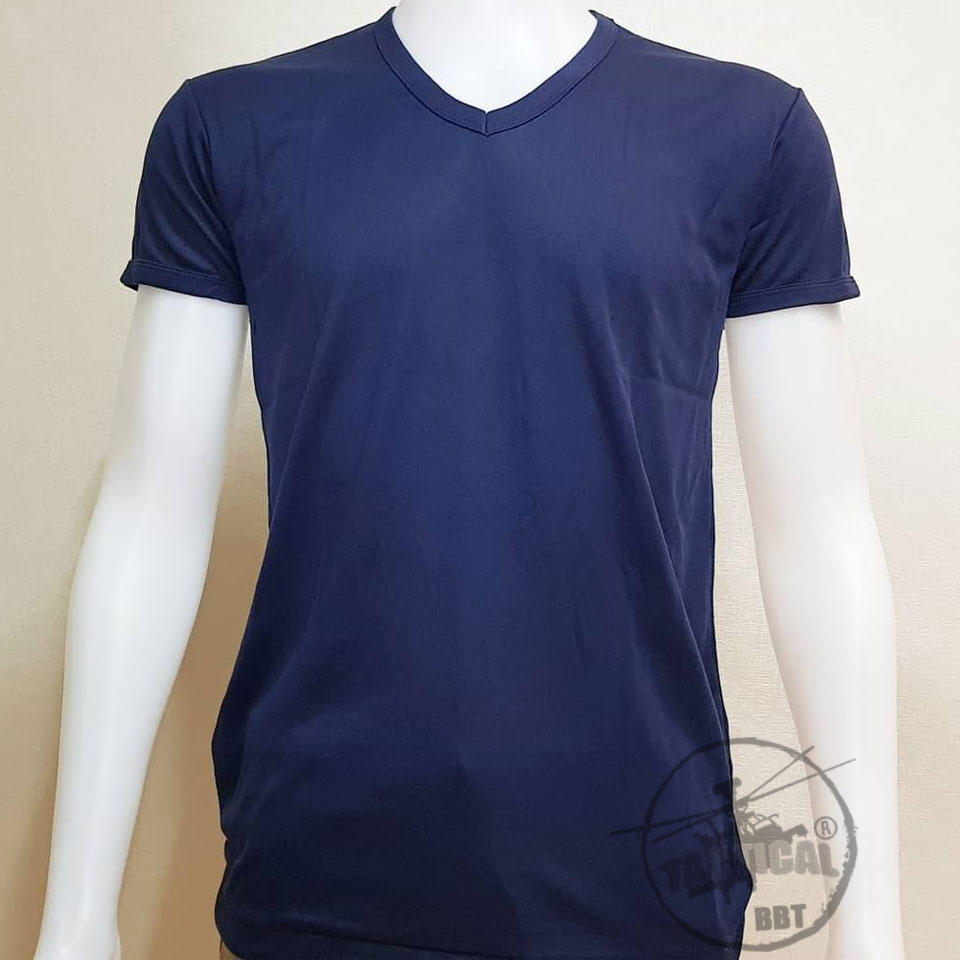 เสื้อยืดแขนสั้น คอวี ผ้า TC 5 สี (ดำ น้ำตาล เขียว กรมท่า ขาว)