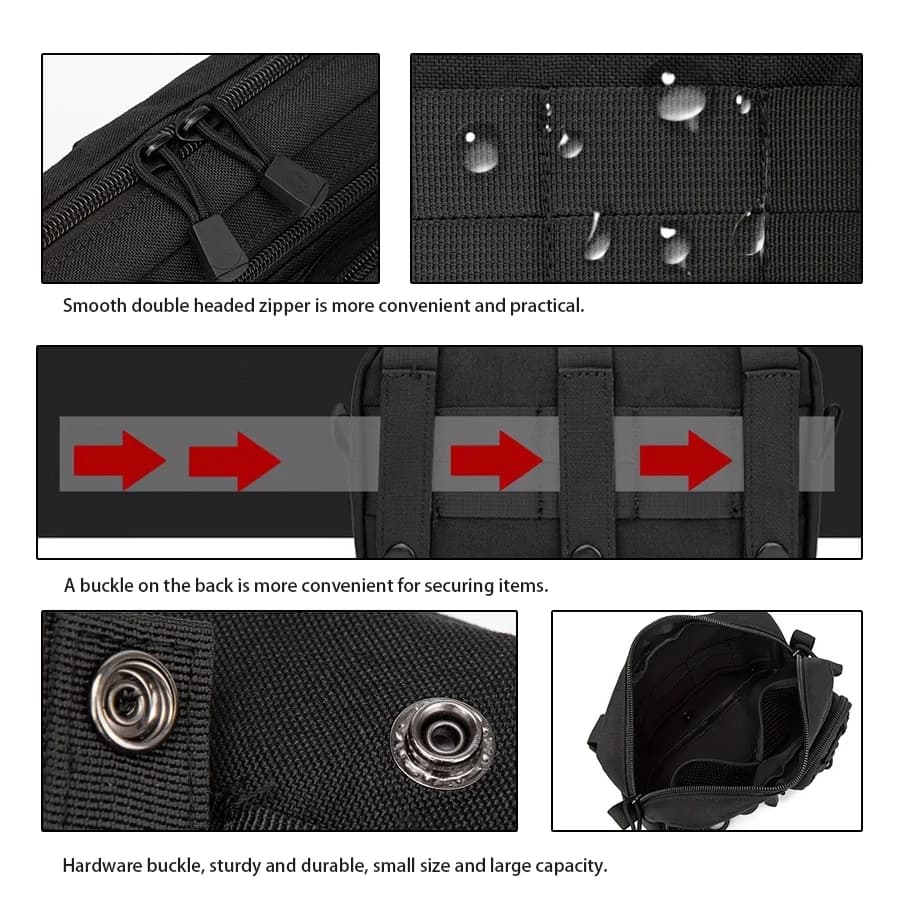 กระเป๋าคาดเอว EDC ระบบ Molle พร้อมช่องเก็บของหลายชั้น