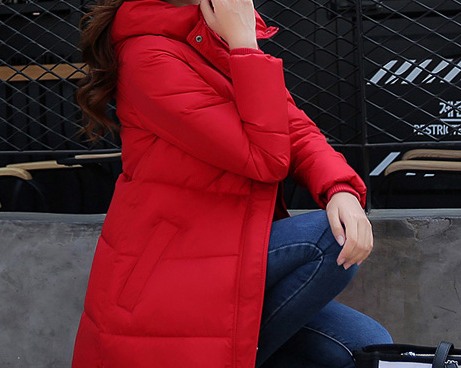 PreOrderคนอ้วน - เสื้อโค้ทไซส์ใหญ่ ผ้าร่มบุนวม สี : ดำ / แดง