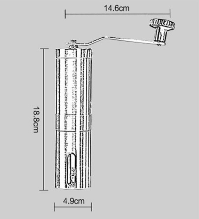 เครื่องบดกาแฟมือหมุน ทรงกระบอกพกพา รหัส 1614-118