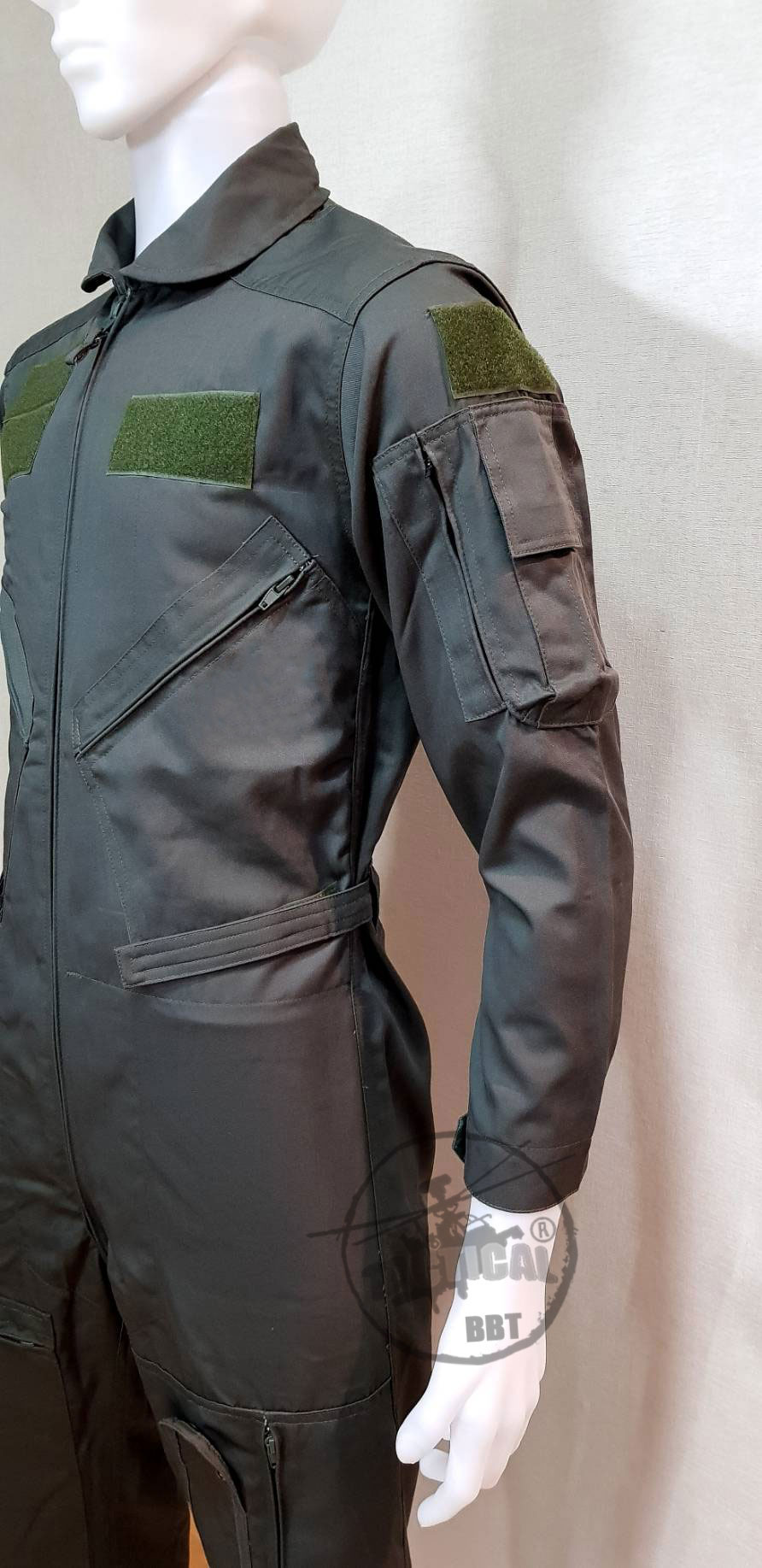 ชุดนักบิน ทรง US. แต่ผ้าไทย ติดตีนตุ๊กแก เขียว