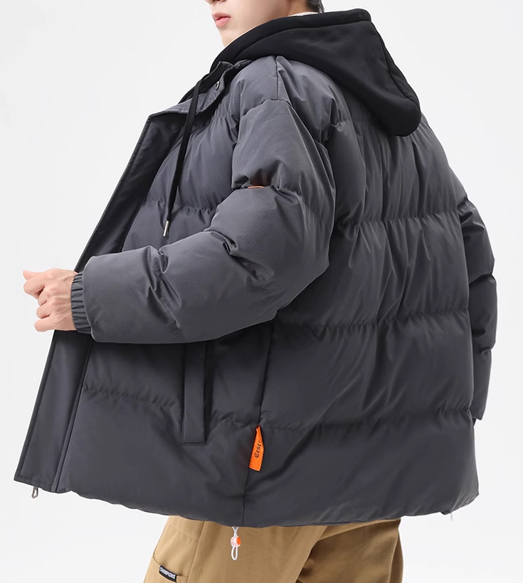 M2324-0001 เสื้อกันหนาวผู้ชายบุนวม งานเท่ ๆ วัยรุ่น ๆ หน่อย *งานจริงไม่มีแถบติดตรงแขน