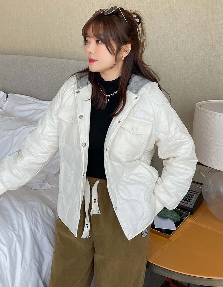 CS0001 เสื้อกันหนาวไซส์ใหญ่ ผ้าร่ม กระดุมหน้า มีHood