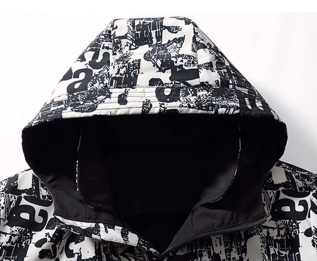 M2324-0019 เสื้อกันหนาวผู้ชายไซส์ใหญ่ บุนวม ลายเท่ๆ จ้า