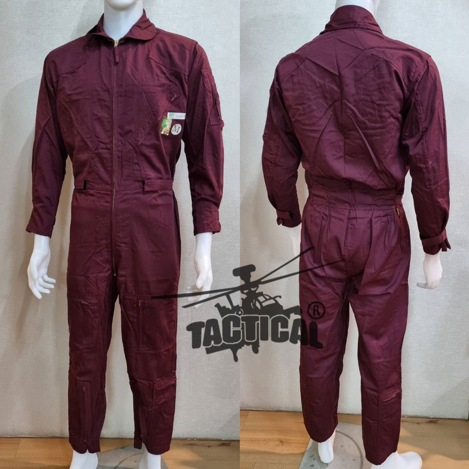 ชุดหมีปิดซิป สีแดงเลือดหมู