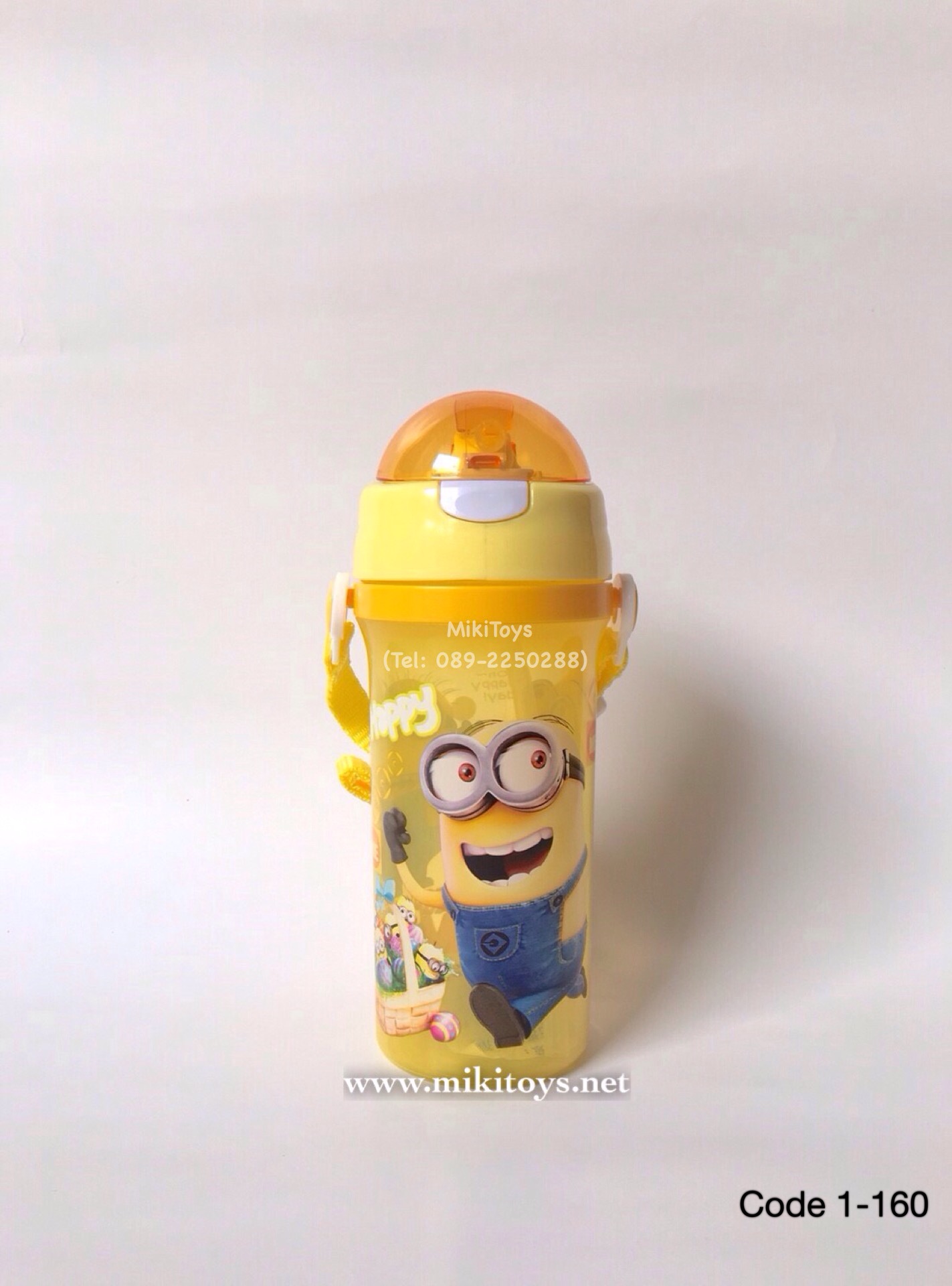 กระติกน้ำมินเนี่ยน Minions ฝาเด้ง สีเหลืองBPA Free*