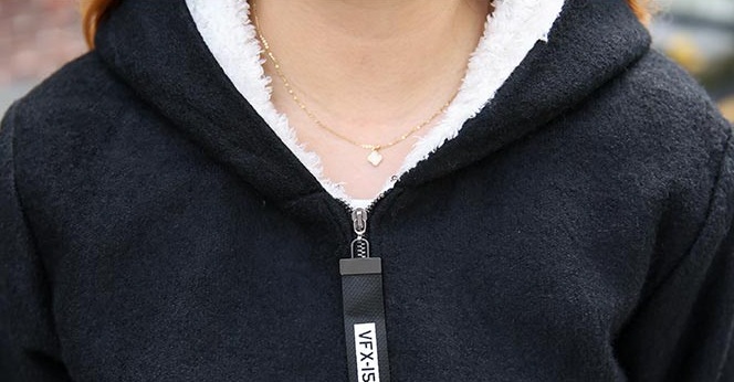 PreOrderคนอ้วน - เสื้อกันหนาว ผ้าฝ้ายโพลิเอสเตอร์ ด้านในบุขนสัตว์ มีHood สีดำ