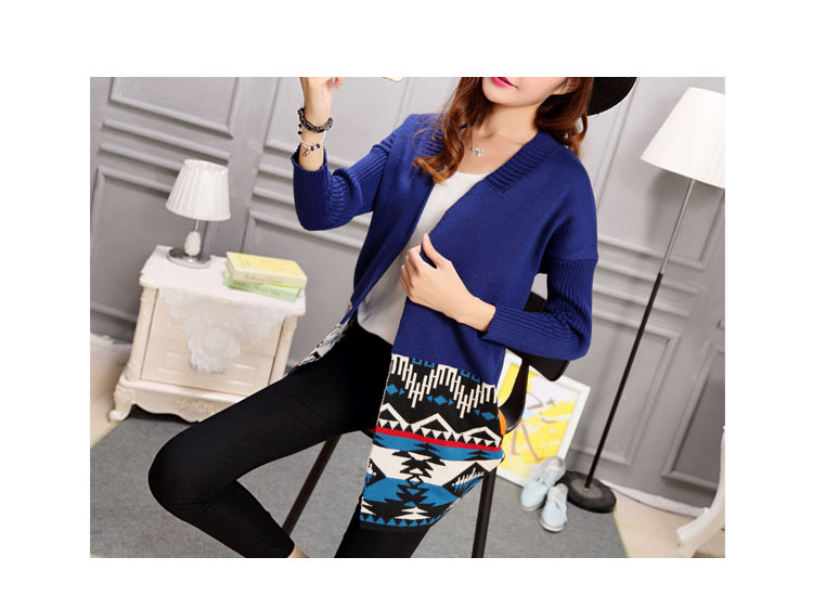 PreOrderคนอ้วน - เสื้อคลุมกันหนาวแฟชั่น ไซส์ใหญ่ คนอ้วน เสื้อไหมพรมไม่หนา ถักลาย ตัวยาว สี : แดง / น้ำเงิน