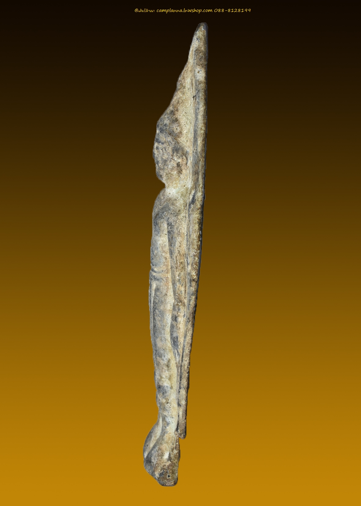 พระร่วงเปิดโลก เนื้อชินเงิน ขนาด 8.1x1.6 cm สุโขทัย