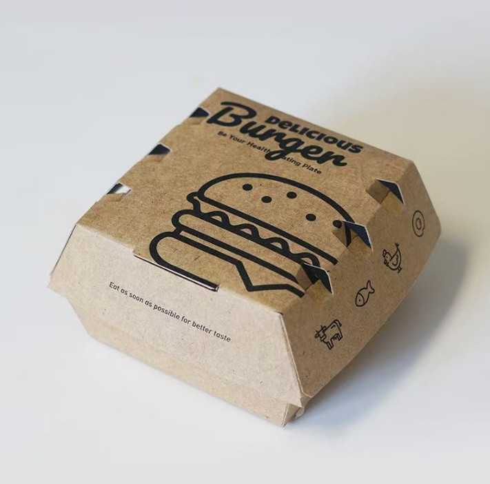 กล่องใส่เบอร์เกอร์ กระดาษ Food Grade เคลือบกันไขมัน (grease-proof paper) แพ็ค 50 ชิ้น