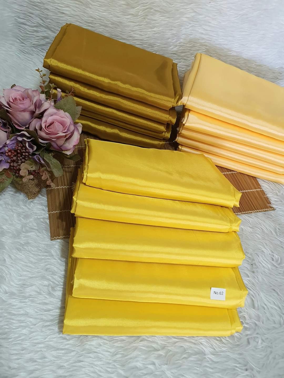 ผ้าไหมสังเคราะห์ทอเครื่องสีพื้น Plain Synthetic Silk