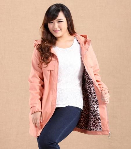 PreOrderไซส์ใหญ่ - เสื้อกันหนาวแฟชั่น ไซส์ใหญ่ คนอ้วน อุ่น ๆ มีHood สีชมพู