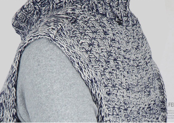 PreOrderคนอ้วน - เสื้อกั๊กไหมพรมกันหนาวไซส์ใหญ่ แขนกุด ไว้ใส่ทับด้านนอก สี : น้ำเงิน / เบจ