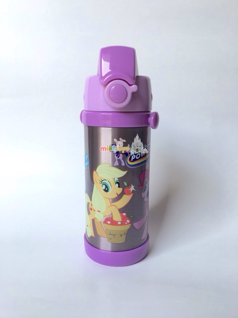 กระติกน้ำ มาย ลิตเติ้ลโพนี่ My little Pony~PURPLE (Rainbow Power)สีม่วง ขนาด350ml. รุ่นกดแล้วฝาเด้ง พร้อมตัวล็อค2ชั้น