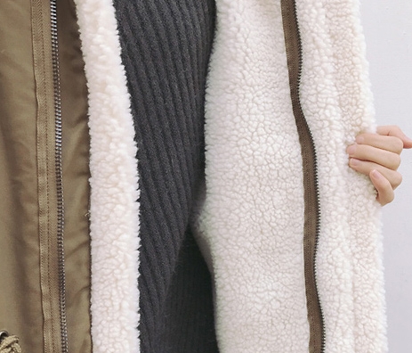 CO-004 เสื้อกันหนาว ผ้าฝ้ายบุขน หนา สีกากี / ดำ