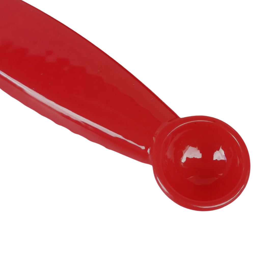 แปรงล้างหัวกรุ๊ปด้ามหนา มีช้อนตักผง ตรงปลายด้าม สีแดง รหัส 1404