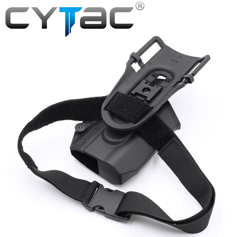 (งานแท้) ซองปืน Mega-Fit ติดไฟฉาย + เพลทลดต่ำ + รัดขา ยี่ห้อ Cytac